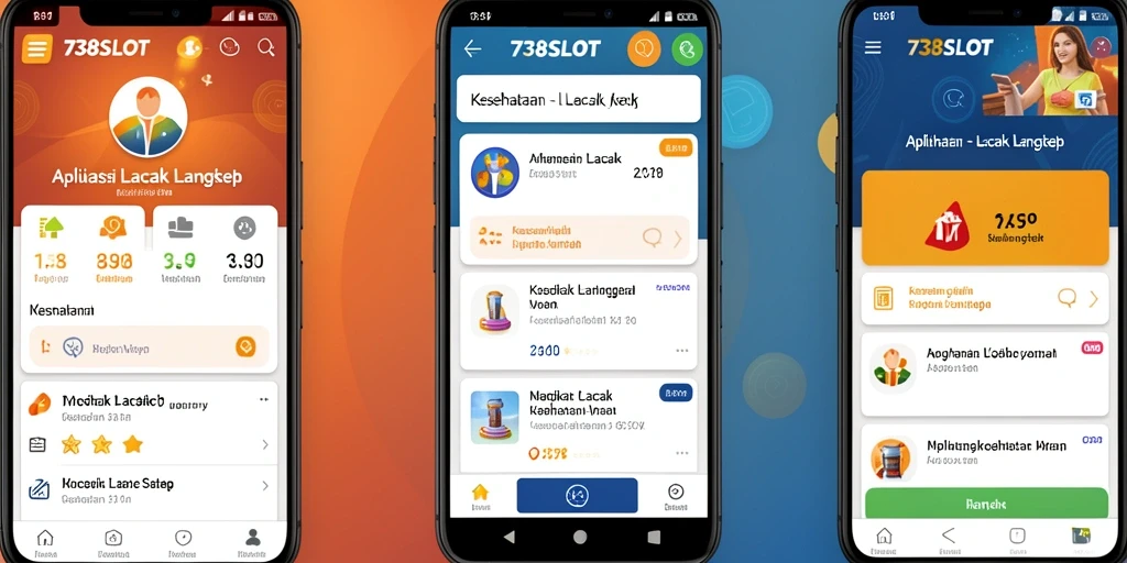 Antarmuka aplikasi 738SLOT yang menampilkan fitur Lacak Langkah.