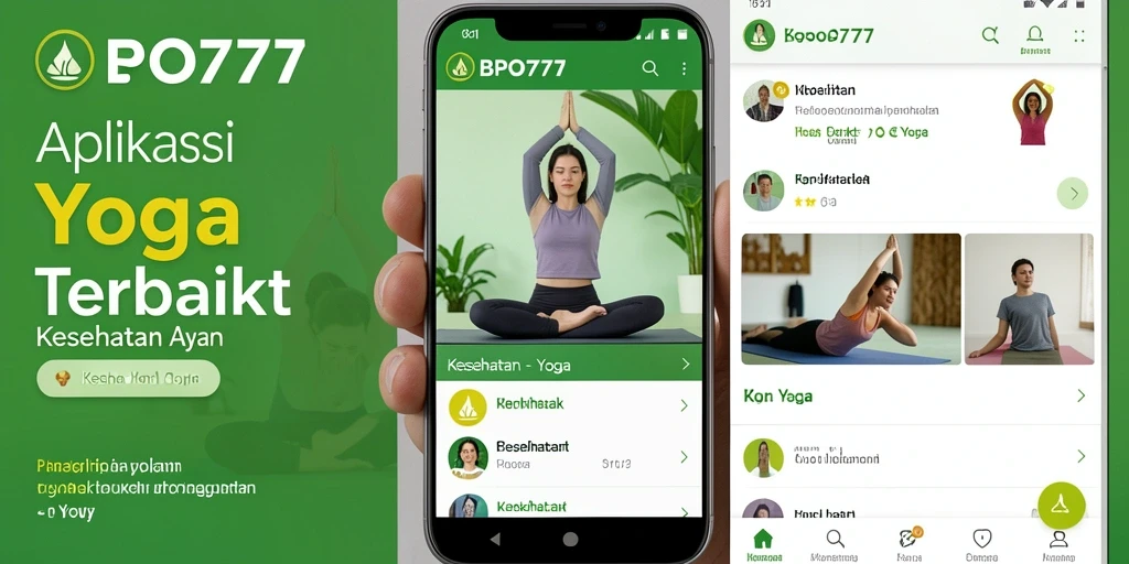 Tampilan antarmuka aplikasi BPO777 yang menawan dan informatif untuk sesi yoga.