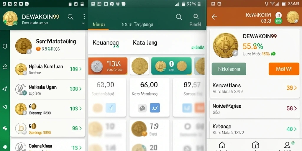 Antarmuka DEWAKOIN99 yang menampilkan kurs mata uang terbaru.