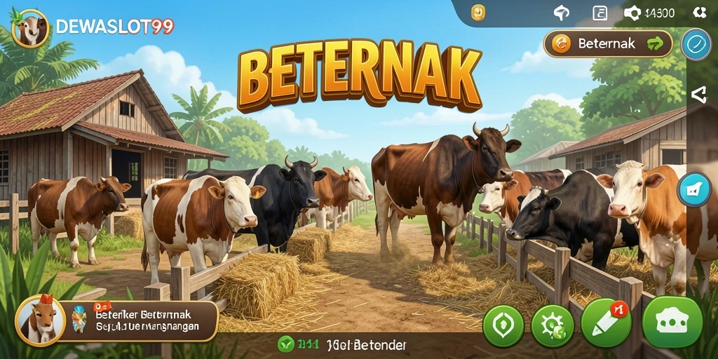 Tampilan utama antarmuka DEWASLOT99 dalam game Beternak yang interaktif.