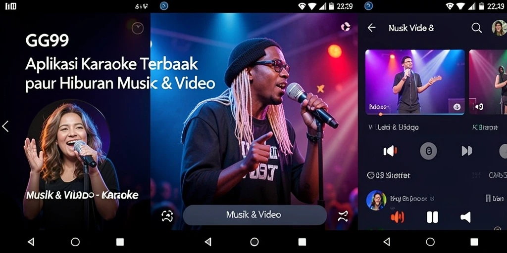 Tampilan antarmuka GG99 yang menarik dan fungsional untuk karaoke.