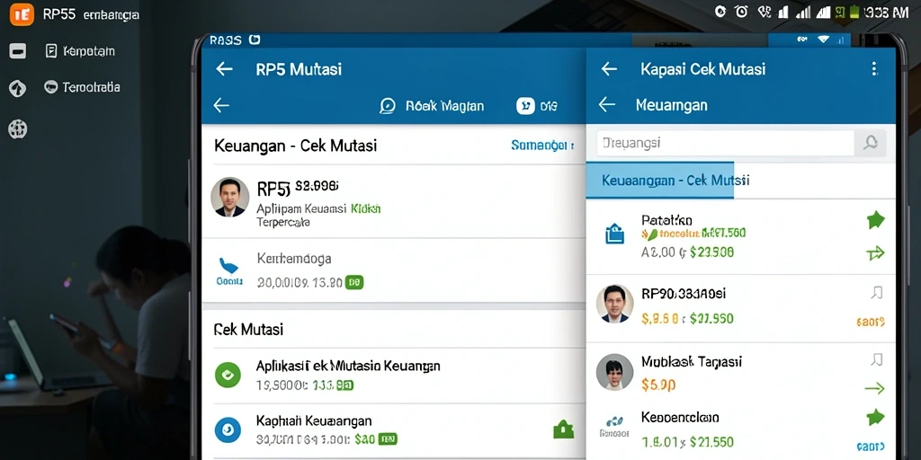 Tampilan antarmuka aplikasi Cek Mutasi RP55 yang user-friendly.
