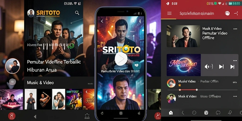 Tampilan antarmuka SRITOTO yang bersih dan user-friendly untuk pemutar video offline.
